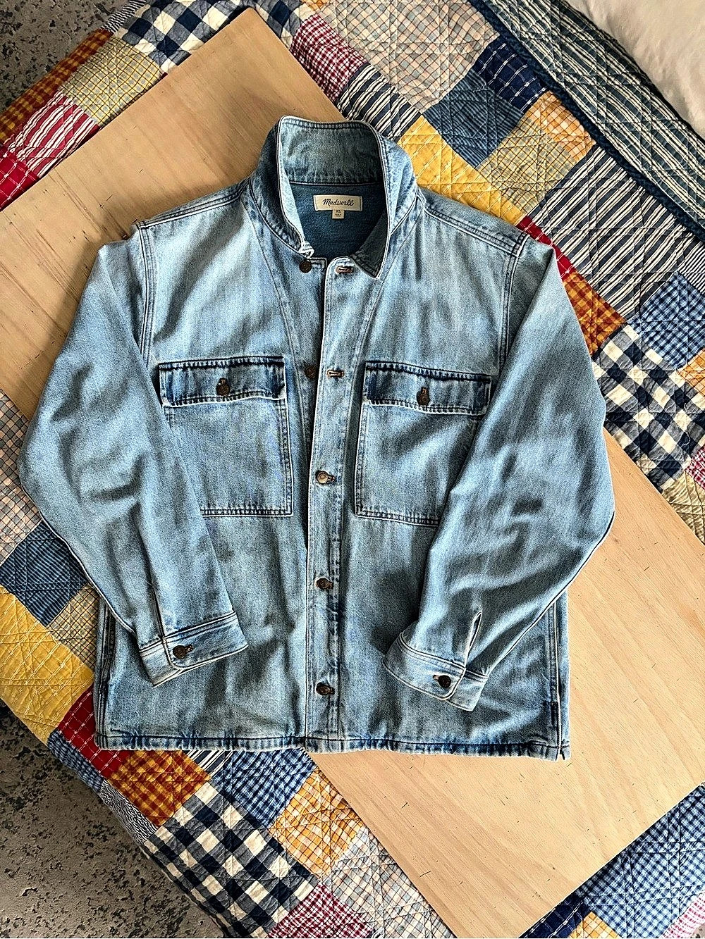 Men’s Faded Denim Chore Shirt Jacket Overshirt 100% cotton - Madewell XL
